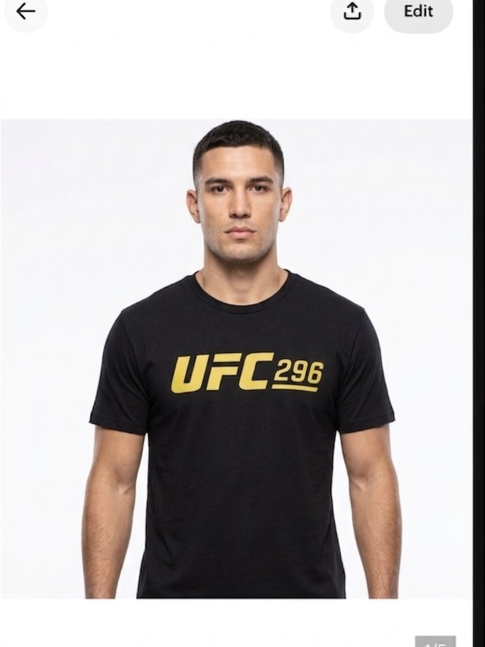 UFC 296 Black and Yellow Short Sleeve Tee nwot
